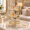 Gold Crystal Display Stand - 3 Tier Mirrored Trays