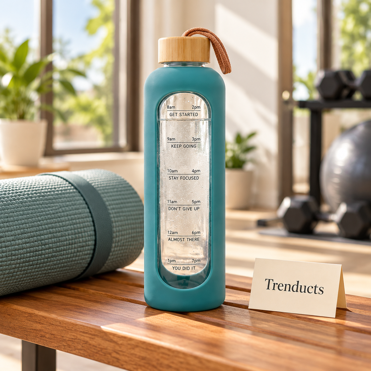 Danny Home Glass Water Bottle 1L - Silicone Sleeve