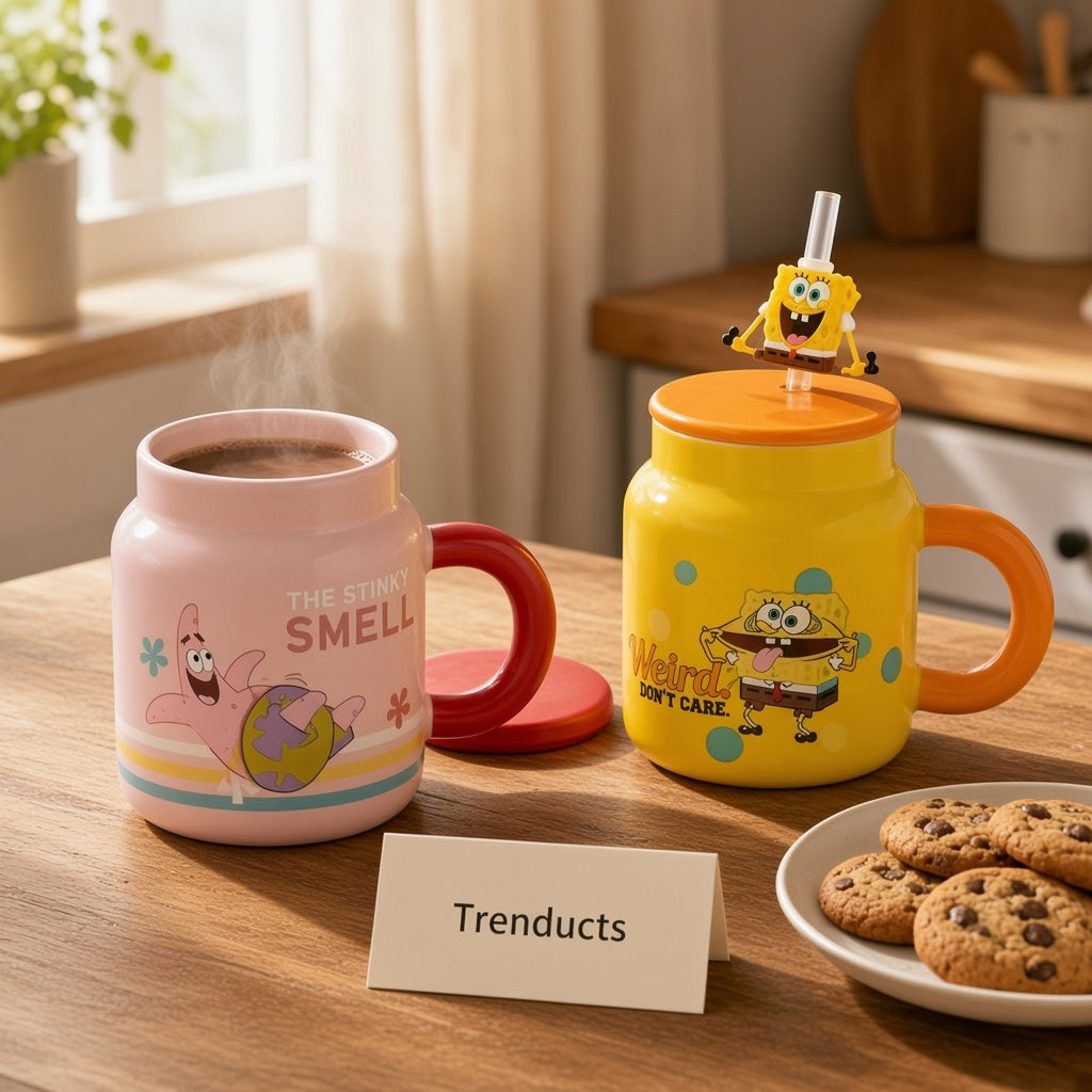 SpongeBob & Patrick Ceramic Mug with Lid (each)