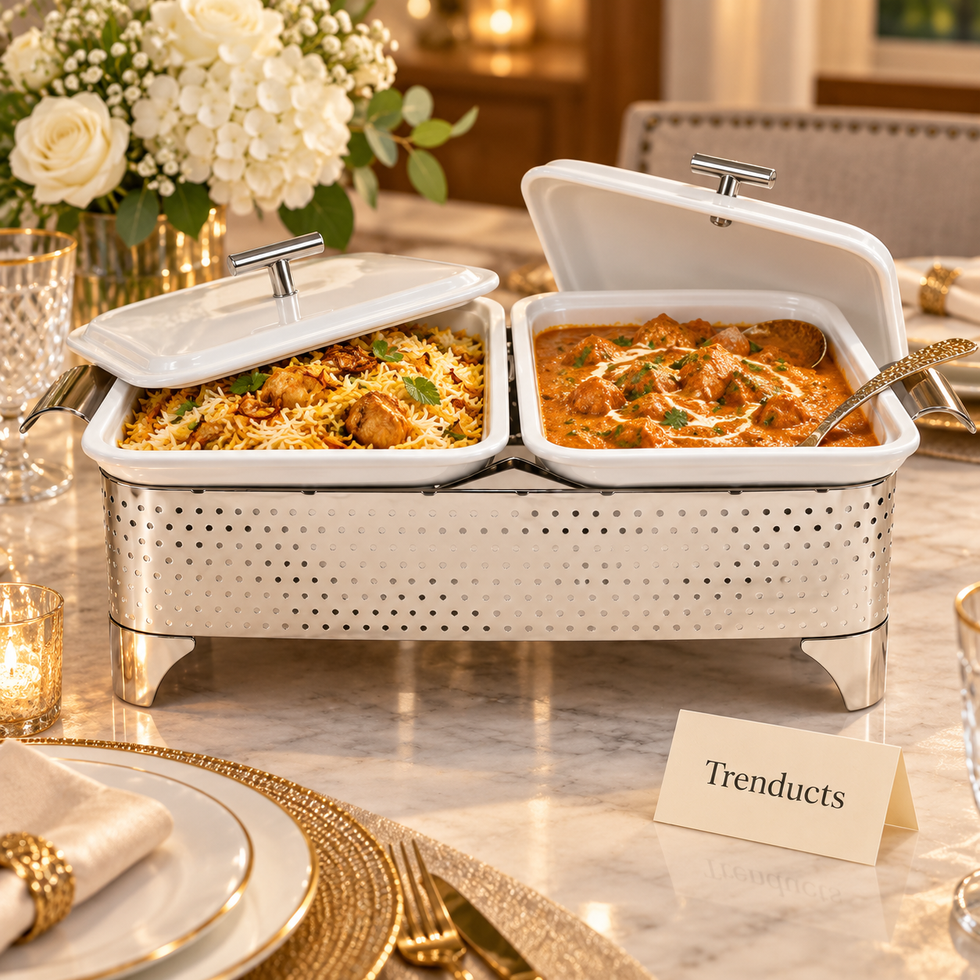 Brilliant Twin Rectangular Casserole with Candle Warmer - 2 x 12″