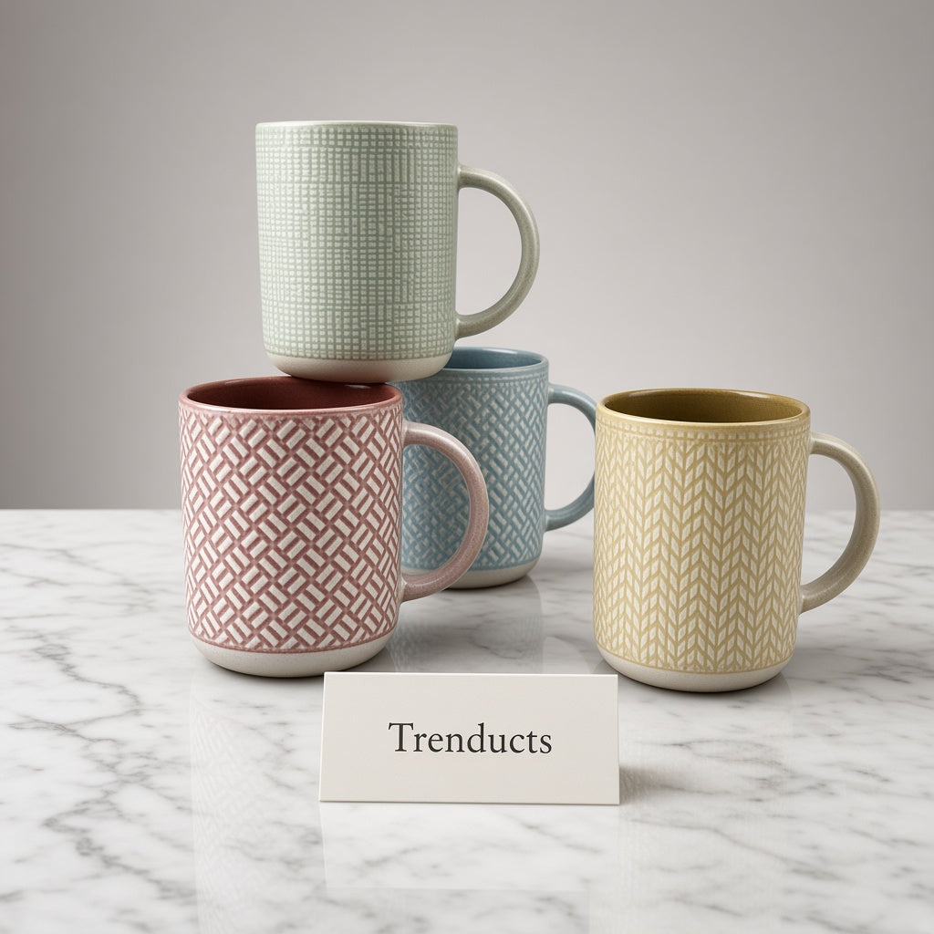 Danny Home Ceramic Mug 450ml - Embossed Pastel (each)