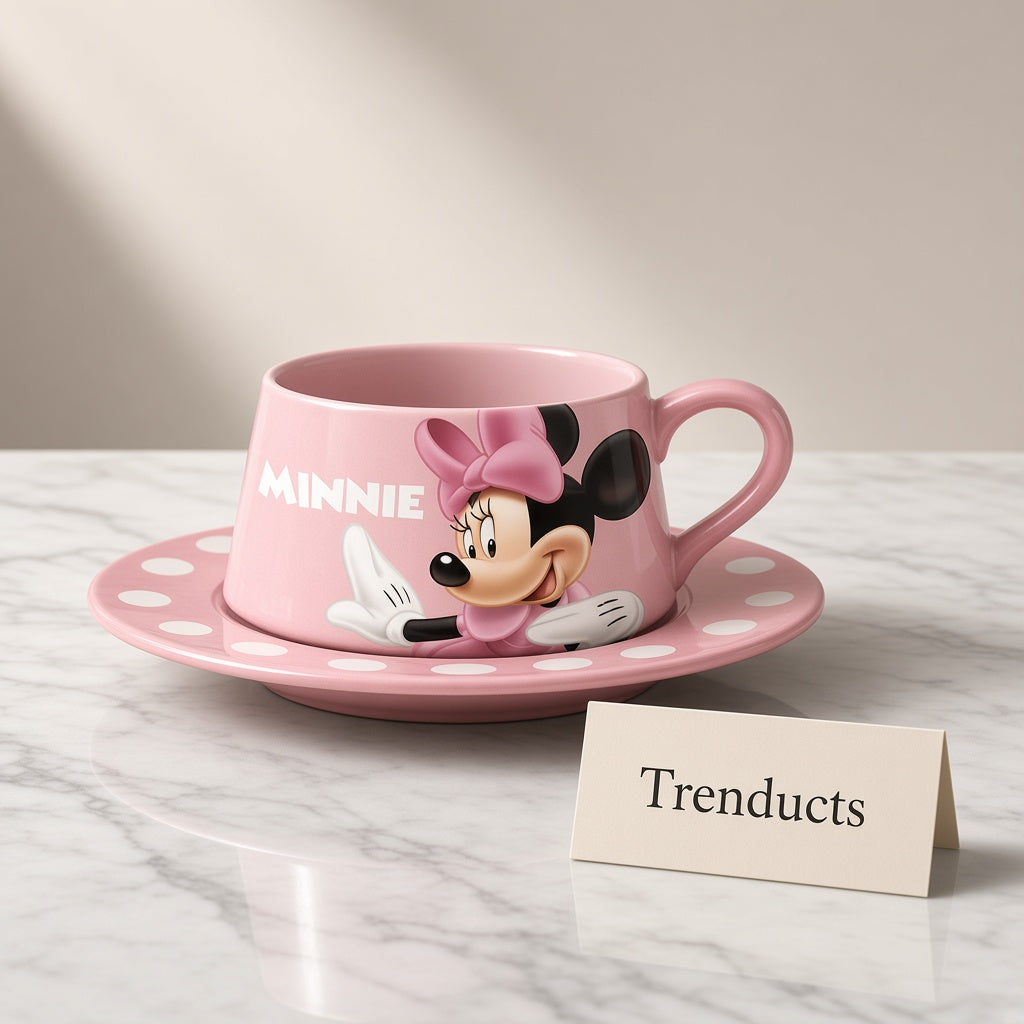Disney Minnie Mouse Ceramic Cup and Saucer Set - Pink