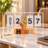 Wooden Flip Desk Calendar - Metal Frame, HOME Base