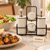 Danny Home Ceramic Castor Set 5 Pcs - White Speckled