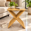 Foldable Wooden Table - Bamboo Accordion Slatted