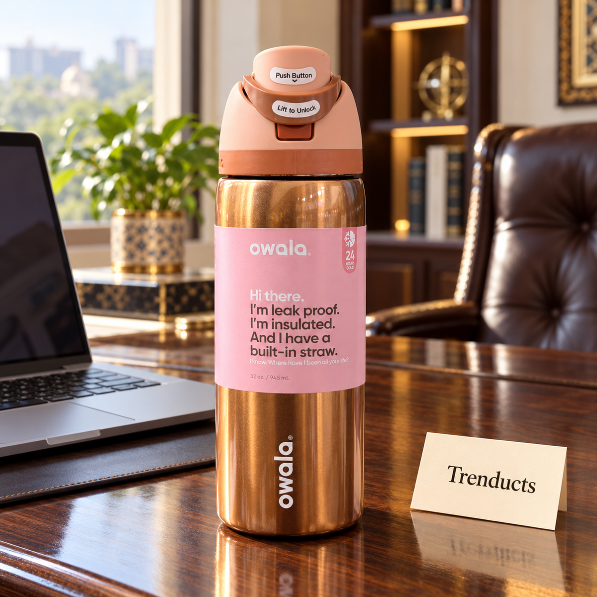Owala Water Bottle 32 oz - Metallic Copper