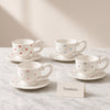 Ceramic Heart Pattern Cup and Saucer 250ml (each)