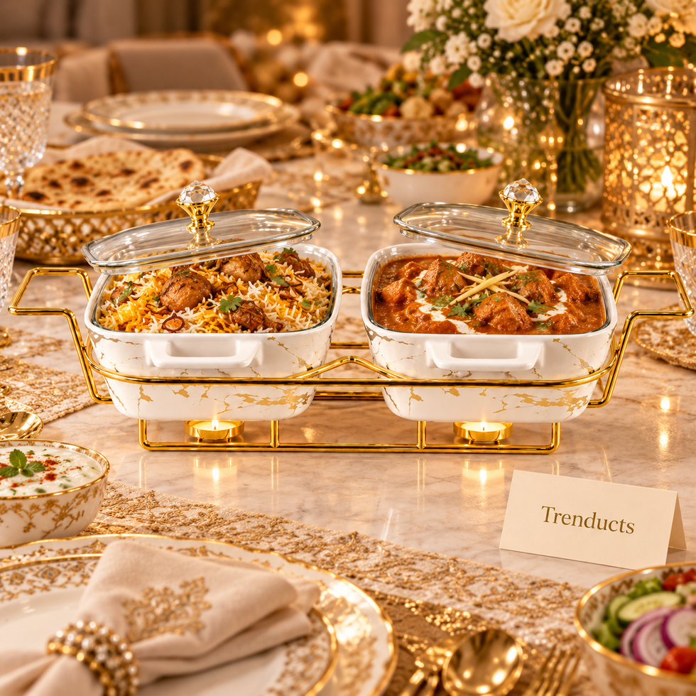 Brilliant Twin Rectangular Casserole Stand - 13 Inch