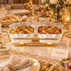 Brilliant Twin Rectangular Casserole Stand - 13 Inch