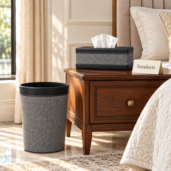 Grey box dustbin in a bright bedroom - Trenducts
