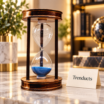 15 Minute Hourglass Sand Timer in an elegant home setting with Trenducts card - view 2