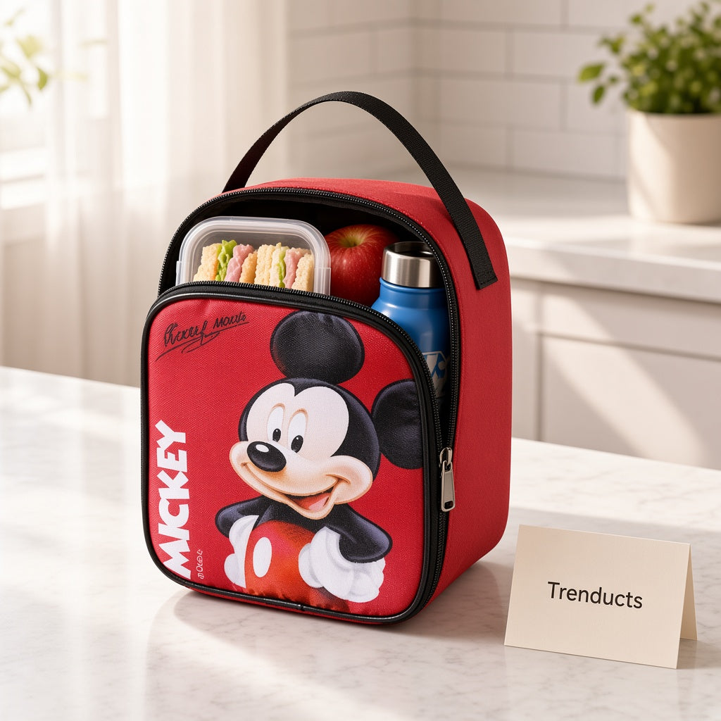 Disney Mickey Mouse Lunch Bag - Insulated Kids Red