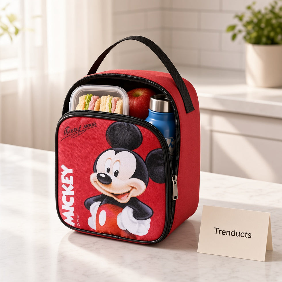 Disney Mickey Mouse Lunch Bag - Insulated Kids Red