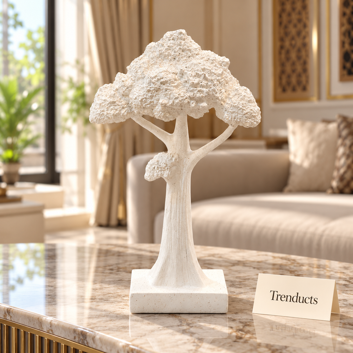 White Tree Sculpture - Sculptural Branch Table Accent