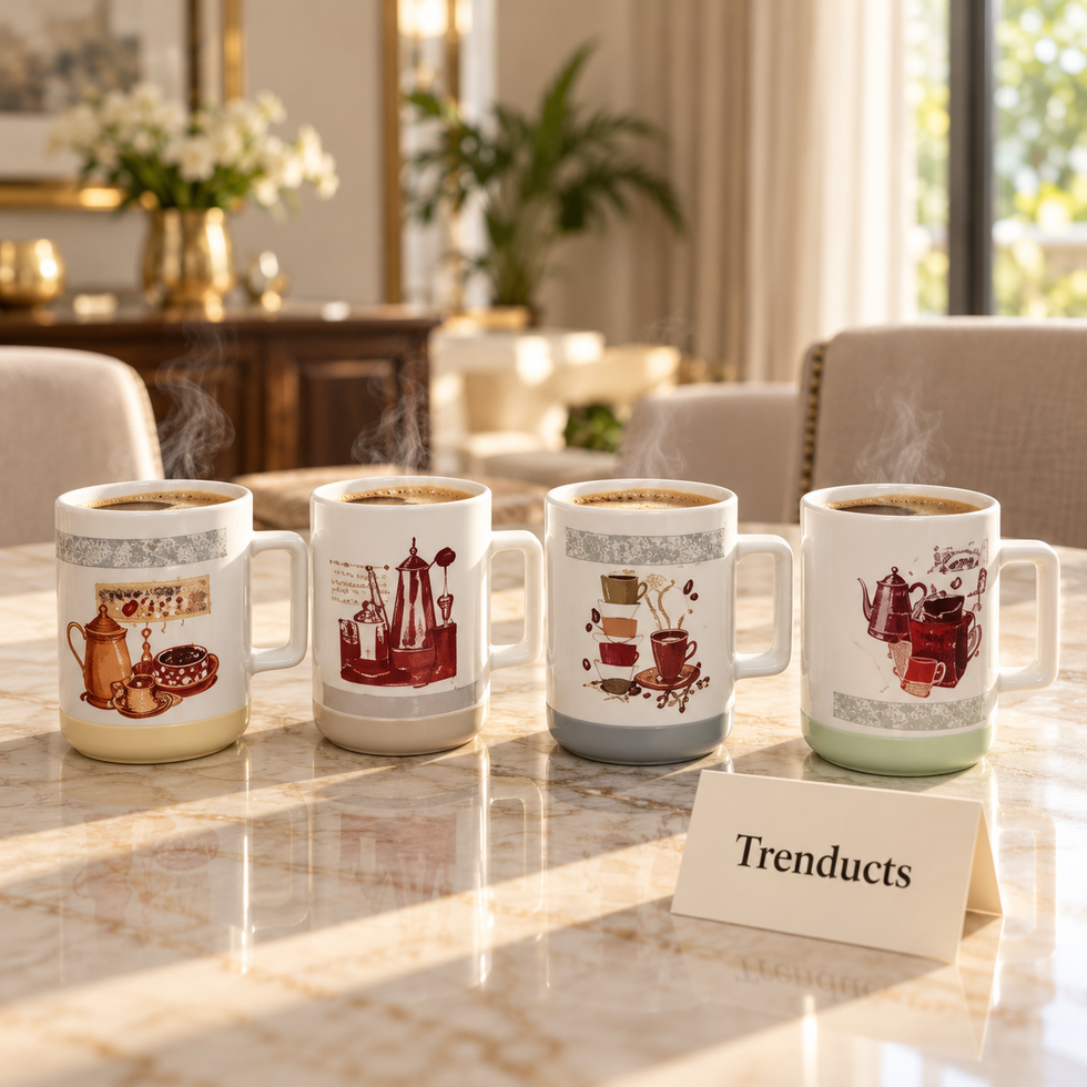Coffee Art Mug 420 ml - Vintage Print (Random Design)