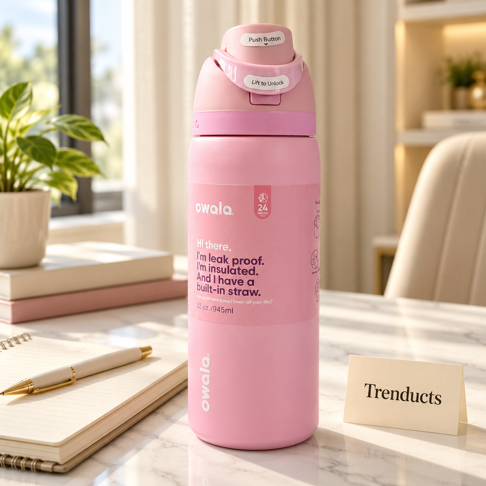 Owala Water Bottle 32 oz - Soft Pastel Pink