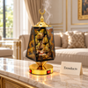 Electric Bakhoor Burner - Black Lantern Gold Fan Design
