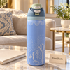 Owala Water Bottle 32 oz - Blue Tulip Lace Print