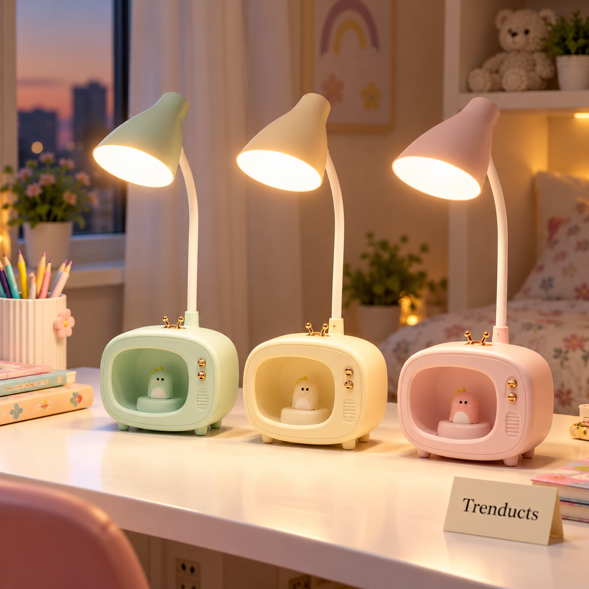 Cute Mini TV LED Desk Lamp - Flexible Neck Kids Lamp