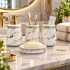 Brilliant 4-Piece Porcelain Bathroom Set - Marble
