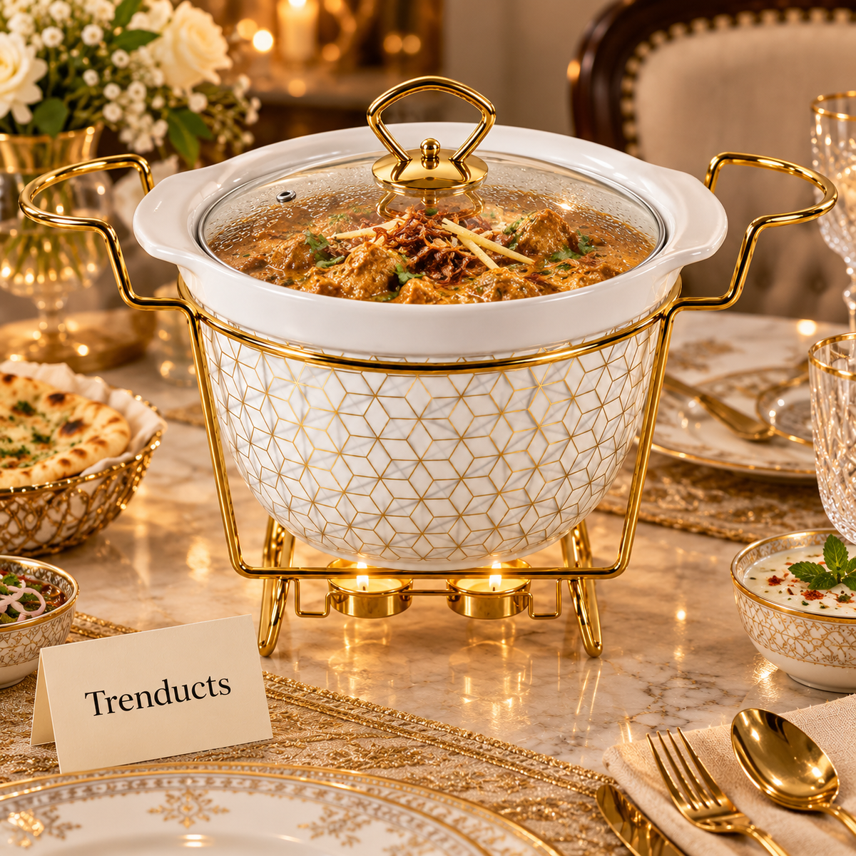 Brilliant Deep Round Casserole with Stand