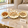 Brilliant 3 Grid Bowl 15 Inch - Gold Petal Shape