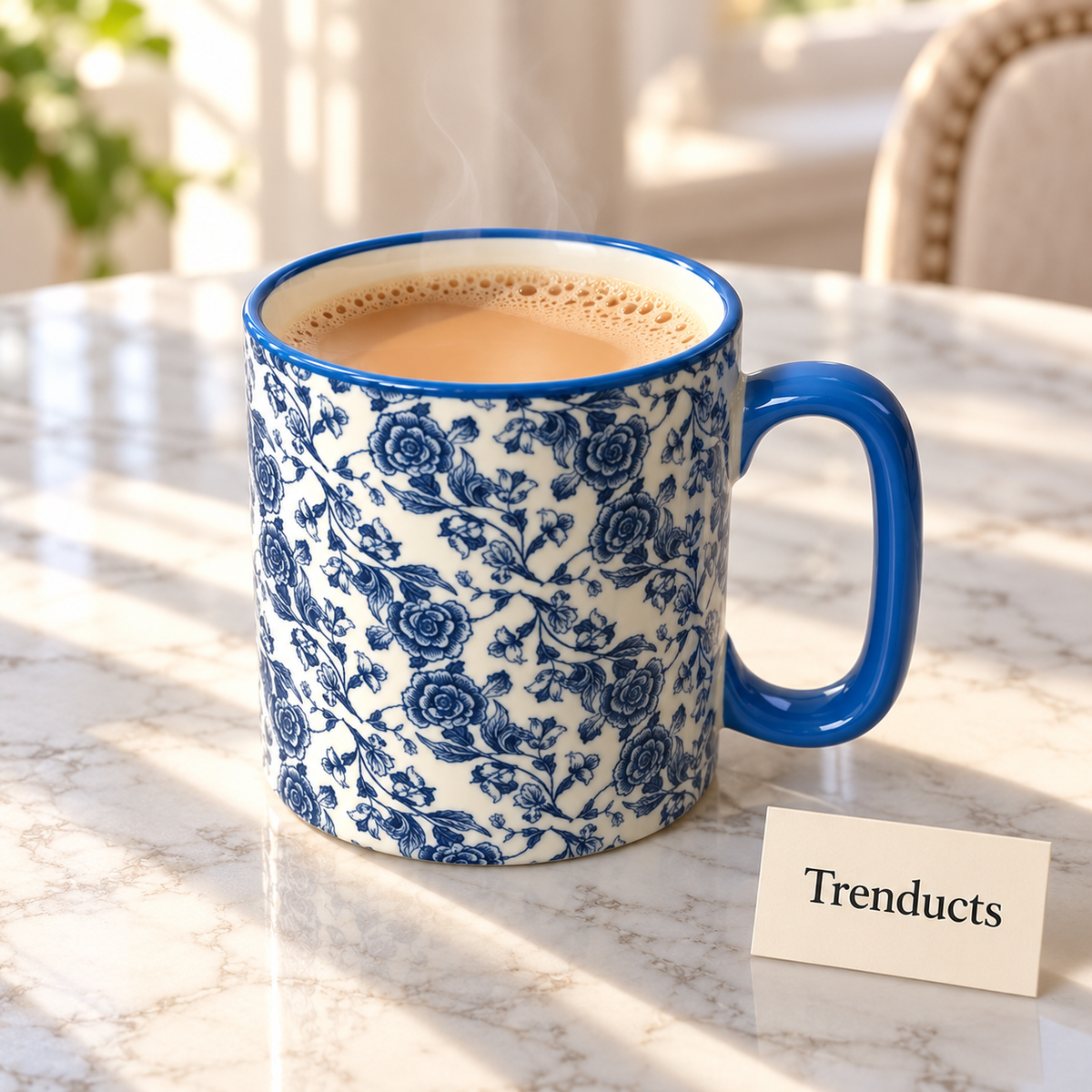 Danny Home Blue Toile Mug 450ml - Porcelain Rose Pattern