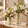 Gold Foil Cylinder Glass Vase