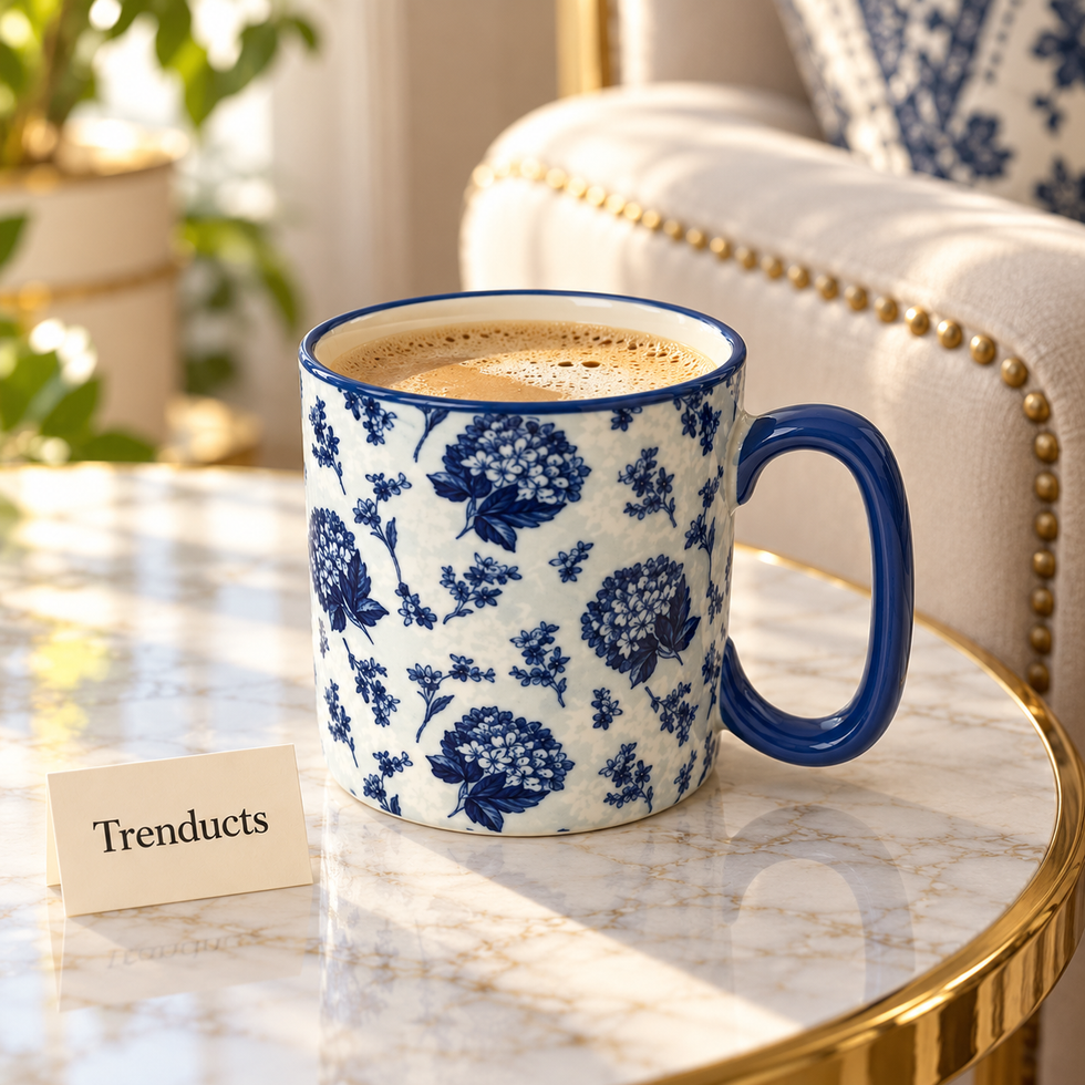 Danny Home Hydrangea Mug 450ml - Blue Porcelain