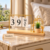 Birdcage Plant Calendar - Gold Frame & Wooden Base
