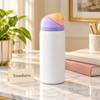 Insulated Water Bottle - White with Lavender Lid