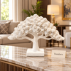 White Tree Form Table Accent - Textured Canopy Sculpture