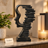 Face Sculpture Book Stack - Abstract Modern Decor