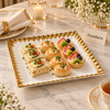 Brilliant Square Plate - Gold Fluted Rim