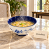 Brilliant Round Serving Bowl - Blue Peony Navy Inside