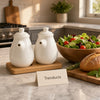 Danny Home Ceramic Spice Bottle Set - 2 Pcs with Tray