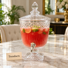 Brilliant Glass Juice Dispenser - Fluted Diamond Band