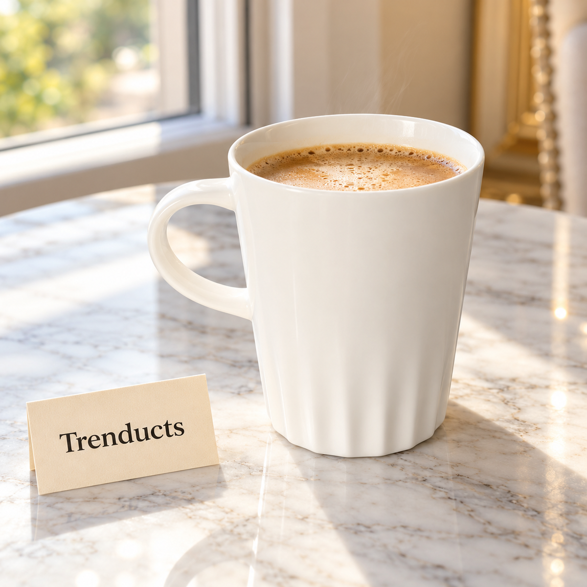 Danny Home Porcelain Mug - 350 ml Fluted Base White