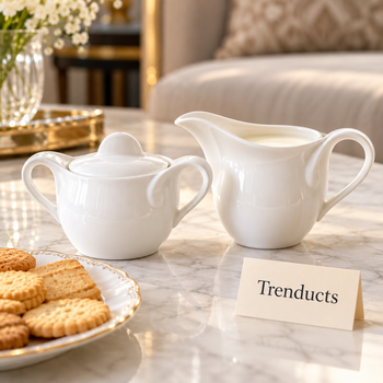 Sugar Creamer Set on a tea table with tea | Trenducts