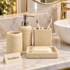Luxury Bathroom Set - 4-Piece Pitted Stone-Texture Design