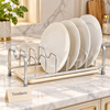 Premium Open Plate Holder Rack - Silver with Drain Base