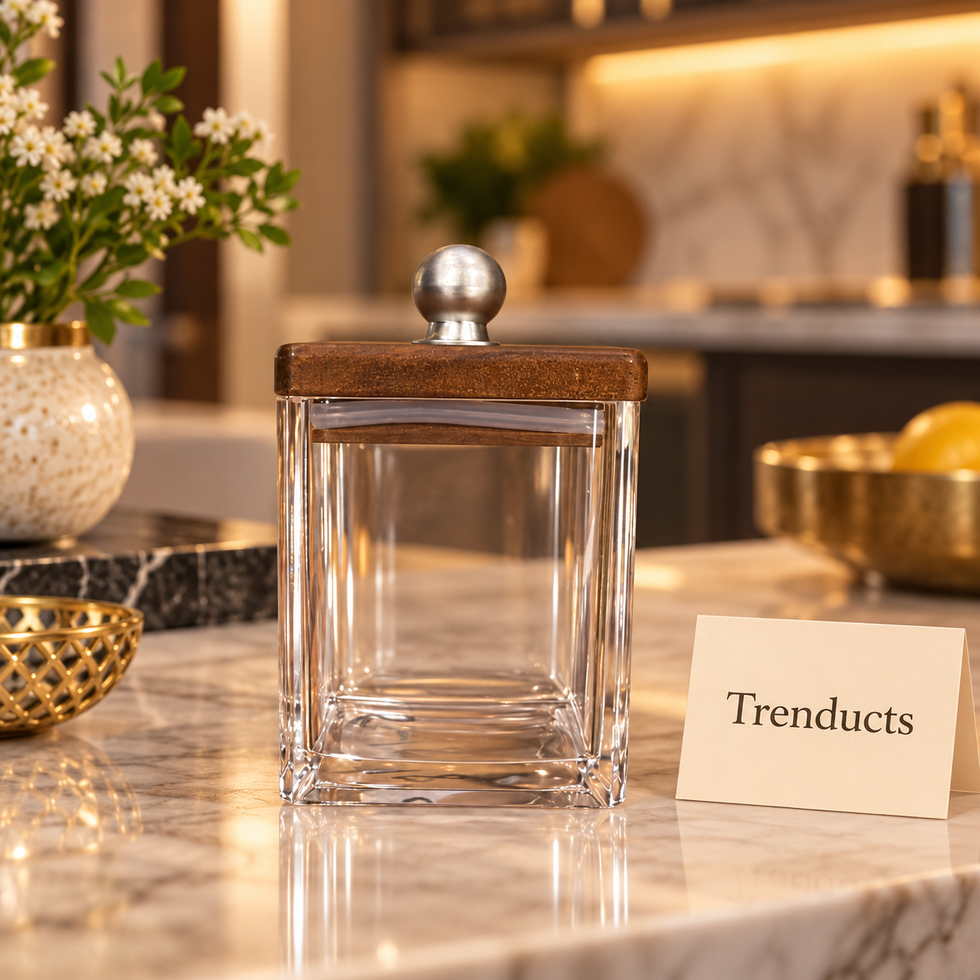 150ml Airtight Canister with Dark Wood Lid and Silver Knob