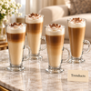 Danny Home Latte Glass Mug Set - 4 Pcs 290ml