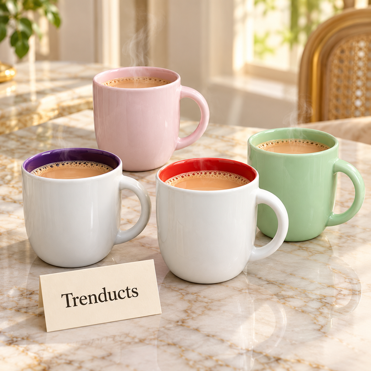 Rounded Pastel Mug 250 ml - Pink, Mint & White (Random)
