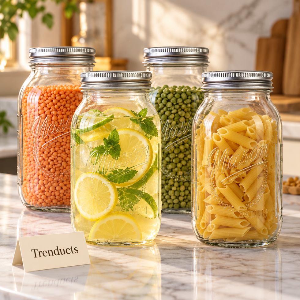 Danny Home Regular Mouth Mason Jar Set - 6 Pcs Glass