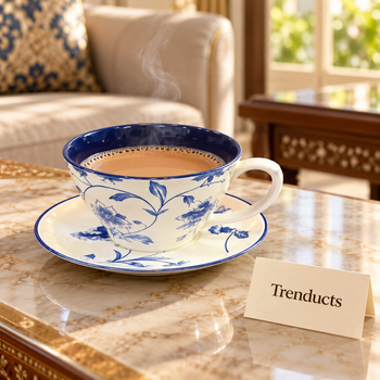 Cup and Saucer Set with hot tea on an elegant dining table | Trenducts