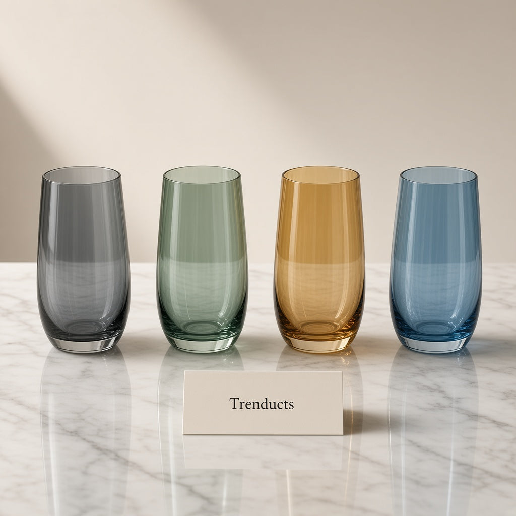 Danny Home Tall Coloured Drinking Glass Set of 4 - 410ml