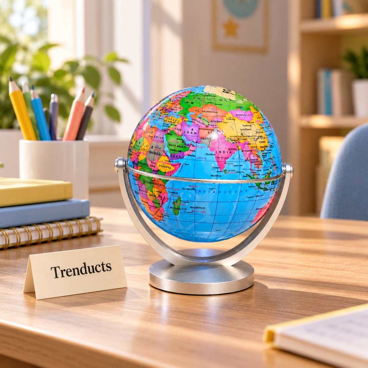 Luxury World Globe - Mini 360 Rotating Desk Globe, 10.6 cm