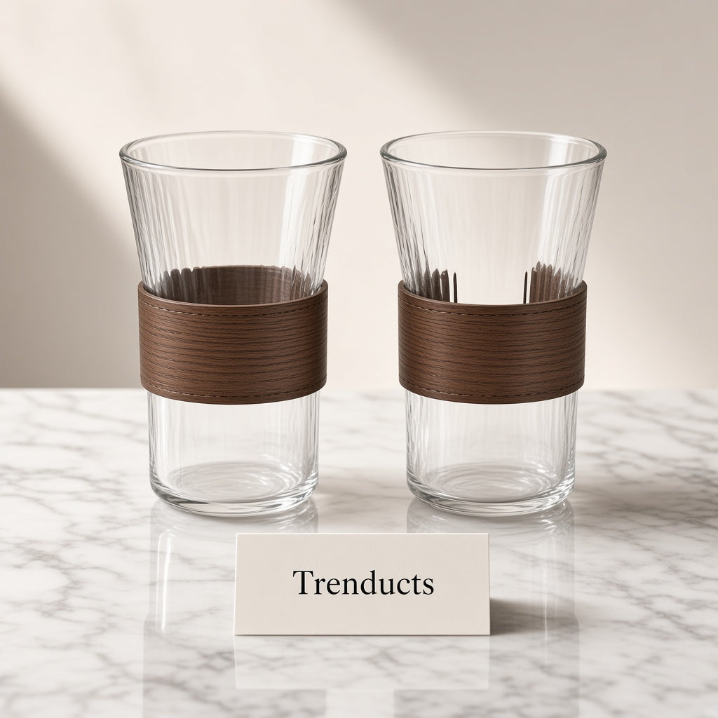 Danny Home Glass Cup Set of 2 with Sleeve - 310ml