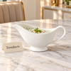 Danny Home Raita Pot - White Porcelain Gravy Boat